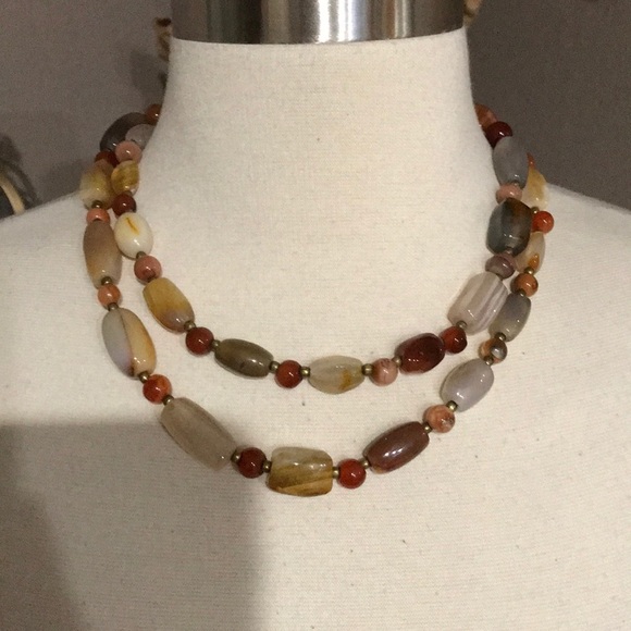 Agate Polished Stone Necklace - Picture 1 of 5
